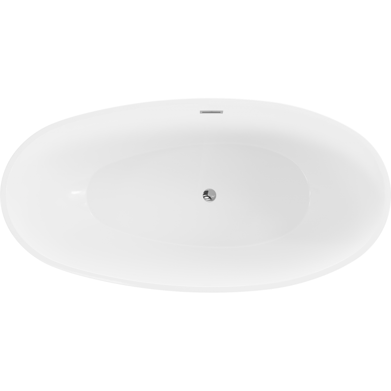 Mexen Bilbao volně stojící vana 180 x 90 cm, bílá/černá, přepad chromový - 51311809075-01