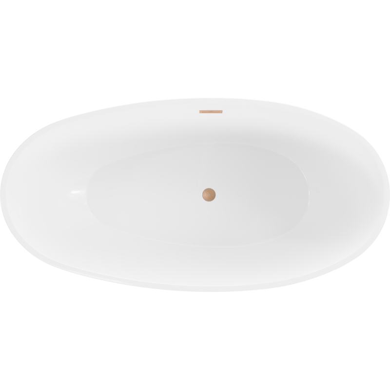 Mexen Bilbao volně stojící vana 180 x 90 cm, bílá/černá, přepad kartáčovaná měď - 51311809075-65