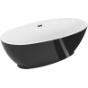 Mexen Bilbao volně stojící vana 180 x 90 cm, bílá/černá, černý přepad - 51311809075-70