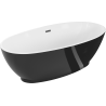 Mexen Bilbao volně stojící vana 180 x 90 cm, bílá/černá, přepad gun gray kartáčovaný - 51311809075-66