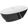 Mexen Bilbao volně stojící vana 180 x 90 cm, bílá/černá, přepad kartáčovaný nikl - 51311809075-97