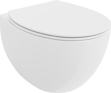 Mexen Egg WC mísa Rimless s pomalu sklápějícím sedátkem slim, duroplast, bílý lesk - 30245000