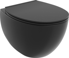 Mexen Egg WC mísa Rimless s pomalu klesající deskou slim, duroplast, černá mat - 30245070