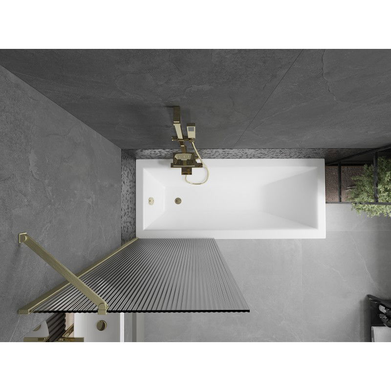 Mexen Next sprchová zástěna 1-křídlová 70 x 150 cm, proužky, zlatá kartáčovaná - 895-070-000-00-09-55