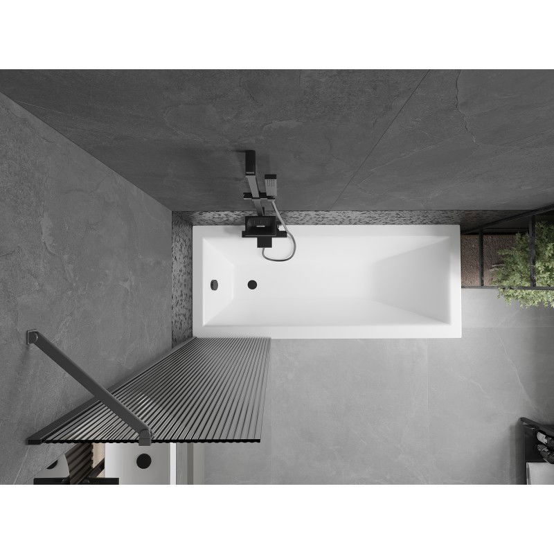 Mexen Next vanová zástěna 1-křídlová 50 x 150 cm, pruhovaná, gun metal - 895-050-000-00-09-95