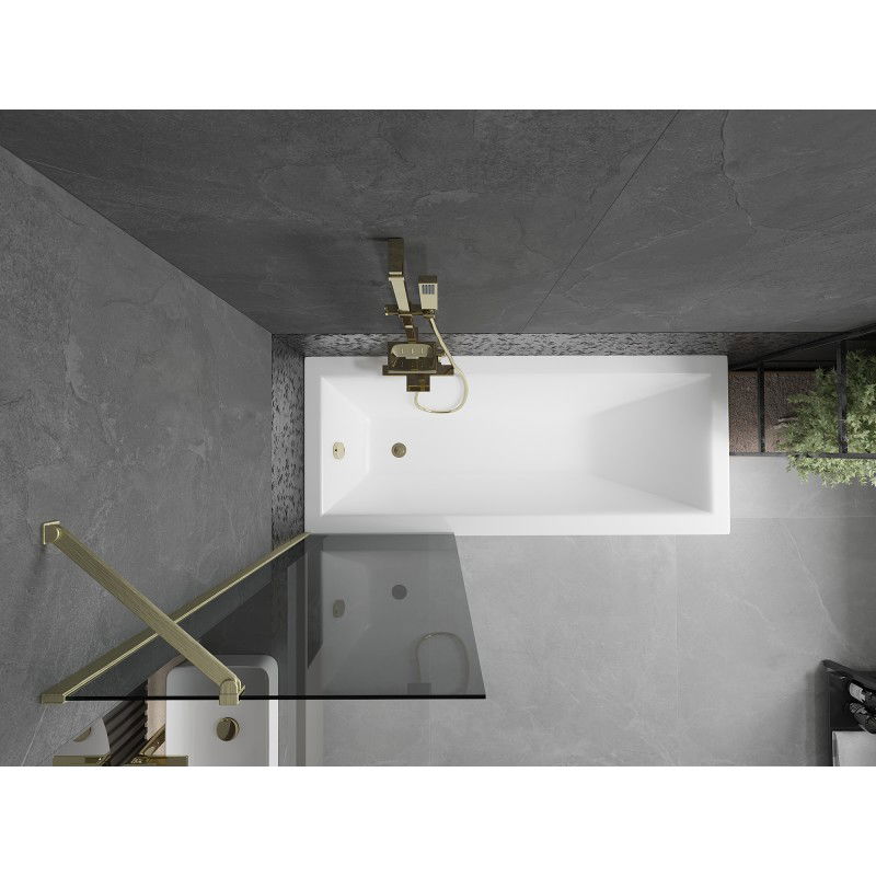 Mexen Next paravan vanová 1-křídlový 60 x 150 cm, grafit, zlatý kartáčovaný - 895-060-000-00-40-55