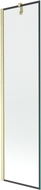 Mexen Next vanová zástěna 1-křídlová 50 x 150 cm, černý rám, zlatý kartáčovaný - 895-050-000-00-70-55