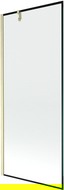 Mexen Next vanová zástěna jednokřídlá 80 x 150 cm, černý rám, zlatý kartáčovaný - 895-080-000-00-70-55