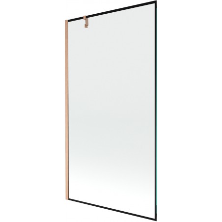 Mexen Next vanová zástěna 1-křídlová 100 x 150 cm, černý rám, kartáčovaná měď - 895-100-000-00-70-65