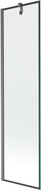 Mexen Next vanová zástěna 1-křídlová 50 x 150 cm, černý rám, gun gray kartáčovaný - 895-050-000-00-70-66