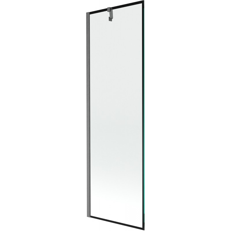 Mexen Next vanová zástěna 1-křídlová 60 x 150 cm, černý rám, gun gray kartáčovaný - 895-060-000-00-70-66