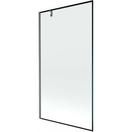 Mexen Next koupelnová zástěna 1-křídlová 100 x 150 cm, černý rám, kartáčovaná gun gray - 895-100-000-00-70-66