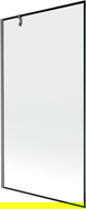 Mexen Next koupelnová zástěna 1-křídlová 100 x 150 cm, černý rám, kartáčovaná gun gray - 895-100-000-00-70-66
