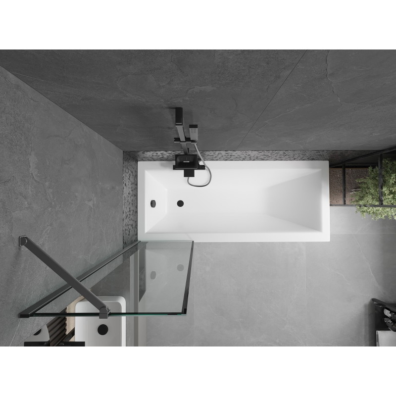 Mexen Next vanová zástěna jednodílná 50 x 150 cm, černý rám, gun metal - 895-050-000-00-70-95