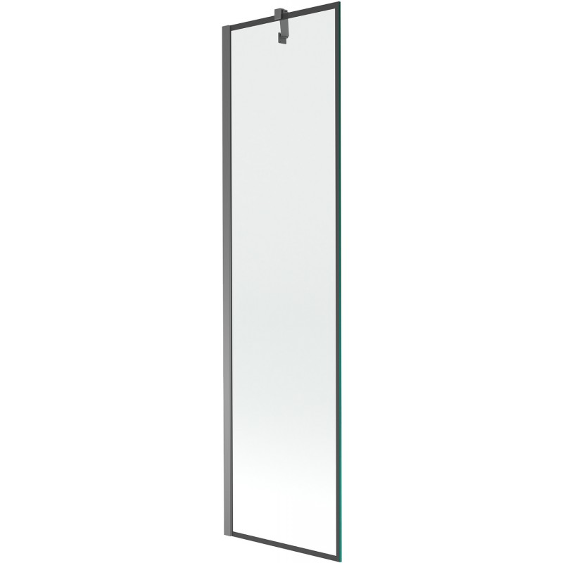 Mexen Next vanová zástěna 1-křídlová 50 x 150 cm, černý rám, gun metal - 895-050-000-00-70-95