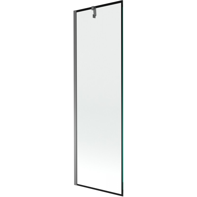 Mexen Next vanová zástěna 1-křídlová 60 x 150 cm, černý rám, gun metal - 895-060-000-00-70-95