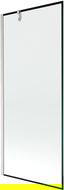 Mexen Next vanová zástěna 1-křídlová 80 x 150 cm, černý rám, kartáčovaný nikl - 895-080-000-00-70-97