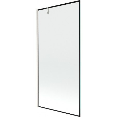 Mexen Next vanová zástěna 1-křídlová 90 x 150 cm, černý rám, kartáčovaný nikl - 895-090-000-00-70-97