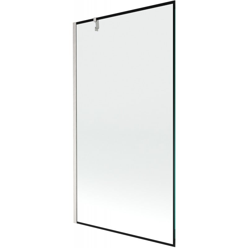 Mexen Next vanová zástěna 1-dílná 100 x 150 cm, černý rám, kartáčovaný nikl - 895-100-000-00-70-97