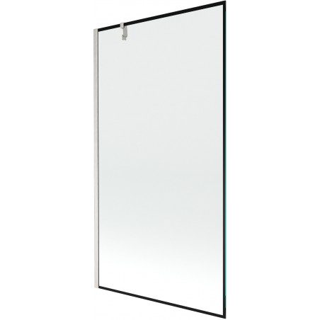 Mexen Next vanová zástěna 1-dílná 100 x 150 cm, černý rám, kartáčovaný nikl - 895-100-000-00-70-97