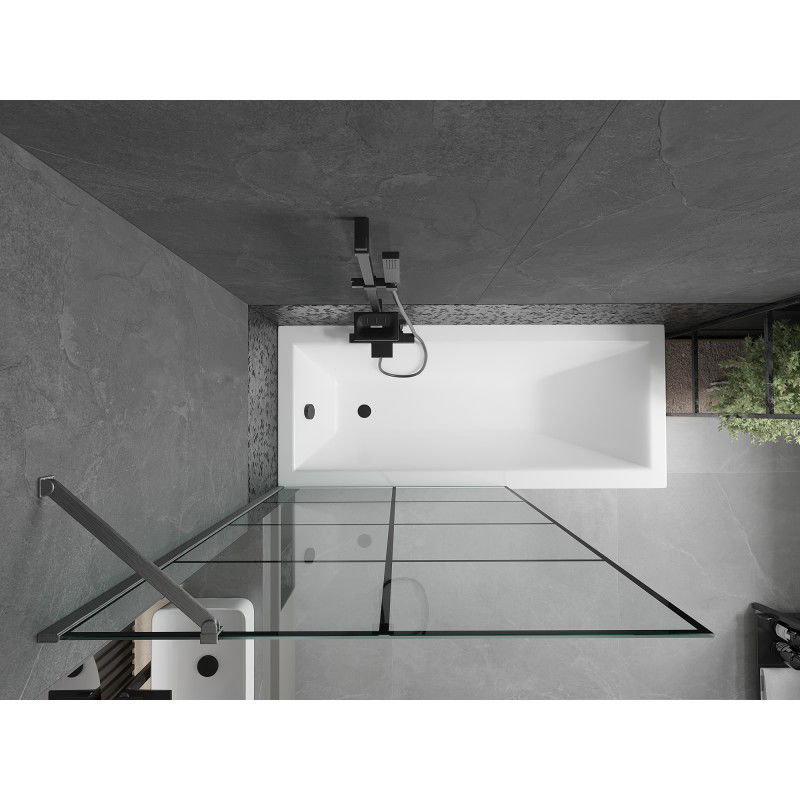 Mexen Next sprchový kout jednokřídlý 100 x 150 cm, černá mřížka, kartáčovaná barva gun gray - 895-100-000-00-77-66