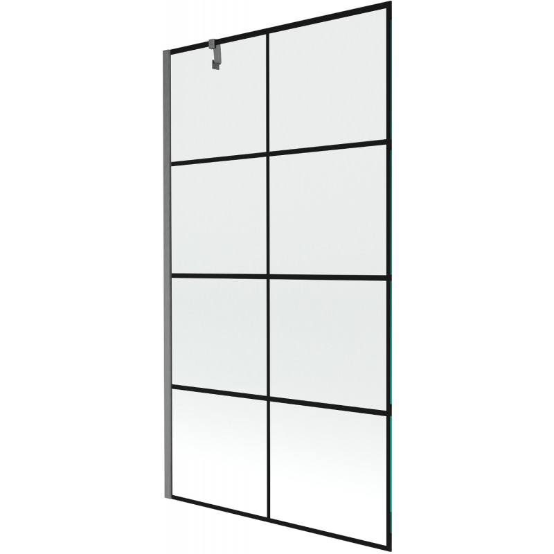 Mexen Next sprchový kout jednokřídlý 100 x 150 cm, černá mřížka, kartáčovaná barva gun gray - 895-100-000-00-77-66