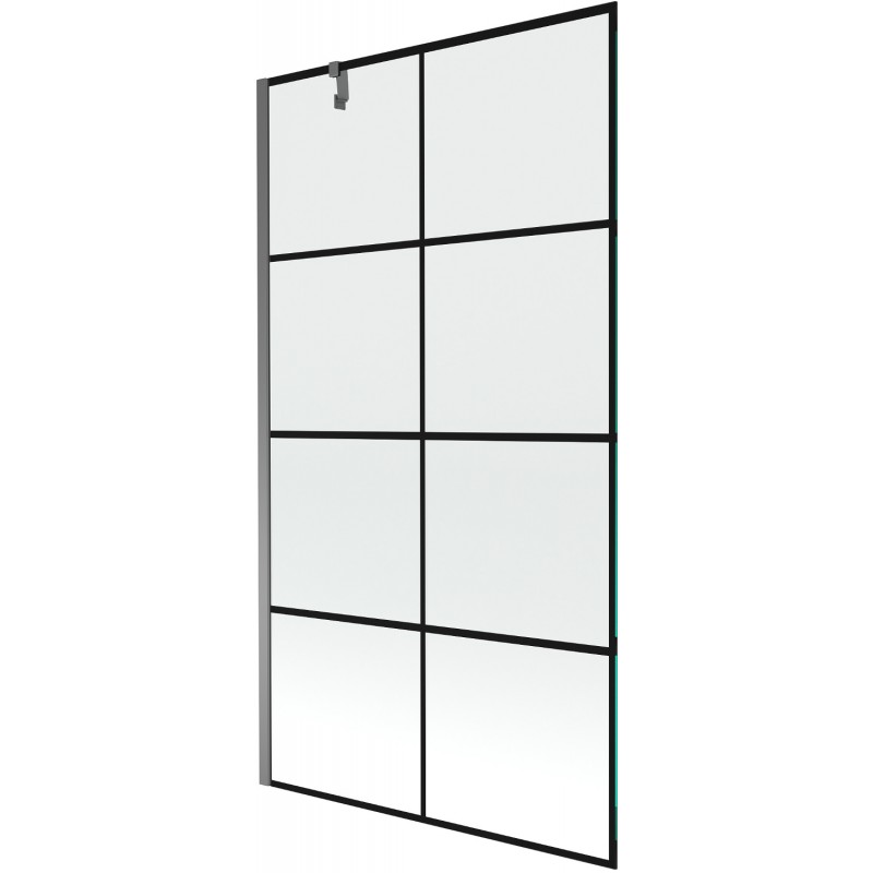 Mexen Next vanová zástěna jednodílná 100 x 150 cm, černá mřížka, gun metal - 895-100-000-00-77-95