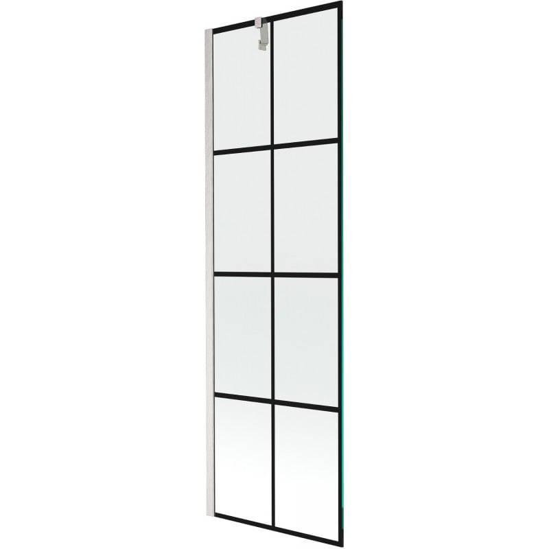 Mexen Next jednokřídlá vanová zástěna 60 x 150 cm, černá mřížka, kartáčovaný nikl - 895-060-000-00-77-97