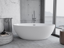 Mexen Nike volně stojící vana 175 x 100 cm, bílá, přepad v gun gray kartáčovaný - 54071751000-66