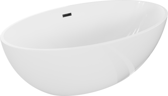 Mexen Nike volně stojící vana 175 x 100 cm, bílá, černý přepad - 54071751000-70