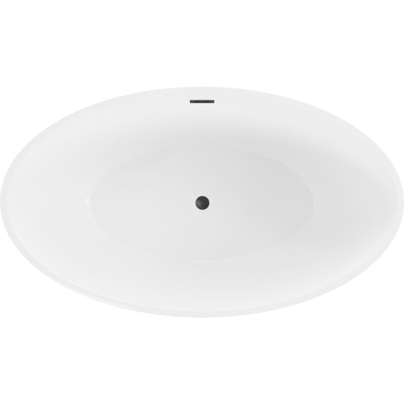 Mexen Nike volně stojící vana 175 x 100 cm, bílá, černý přepad - 54071751000-70