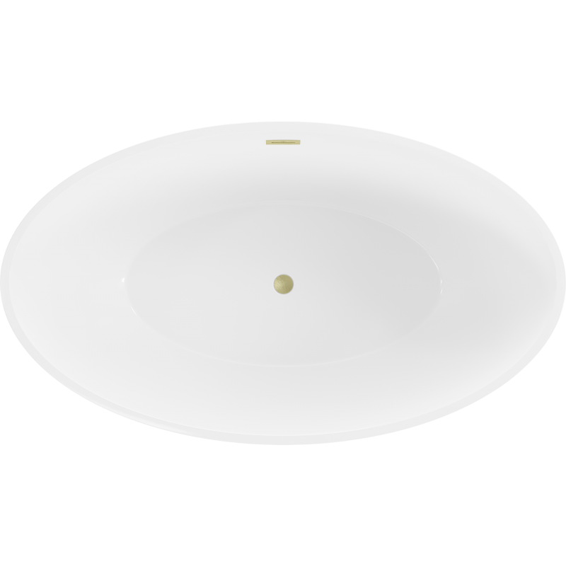 Mexen Nike volně stojící vana 175 x 100 cm, bílá/černá, přepad zlatý kartáčovaný - 54071751075-55