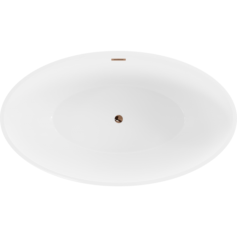 Mexen Nike volně stojící vana 175 x 100 cm, bílá/černá, přepad růžové zlato - 54071751075-60