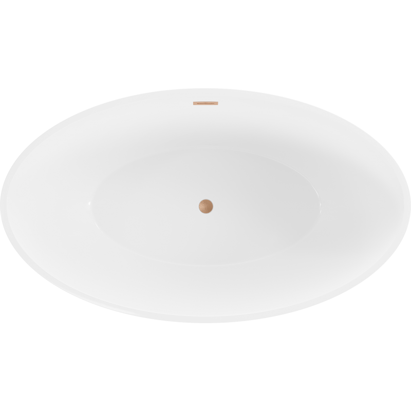 Mexen Nike volně stojící vana 175 x 100 cm, bílá/černá, přepad měď kartáčovaná - 54071751075-65