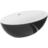 Mexen Nike volně stojící vana 175 x 100 cm, bílá/černá, přepad kartáčovaný nikl - 54071751075-97
