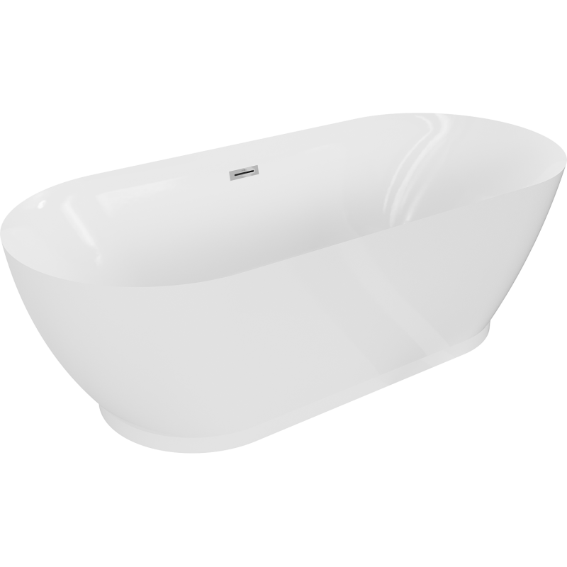 Mexen Roxy volně stojící vana 180 x 85 cm, bílá, přepad chrom - 51201808500-01