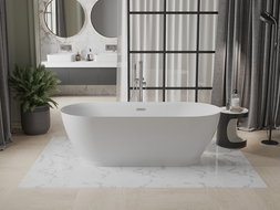 Mexen Roxy volně stojící vana 180 x 85 cm, bílá, přepad kartáčovaný nikl - 51201808500-97