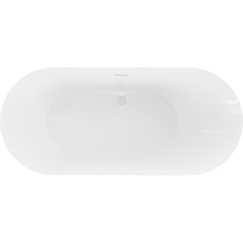 Mexen Roxy volně stojící vana 180 x 85 cm, bílá/černá, bílý přepad - 51201808575-20