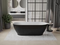 Mexen Roxy volně stojící vana 180 x 85 cm, bílá/černá, bílý přepad - 51201808575-20