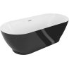 Mexen Roxy volně stojící vana 180 x 85 cm, bílá/černá, přepad kartáčovaný nikl - 51201808575-97