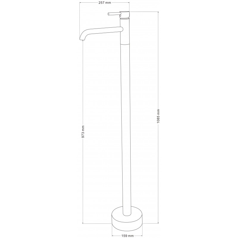 Mexen Rumba volně stojící umyvadlová baterie, zlatá - 73534-50