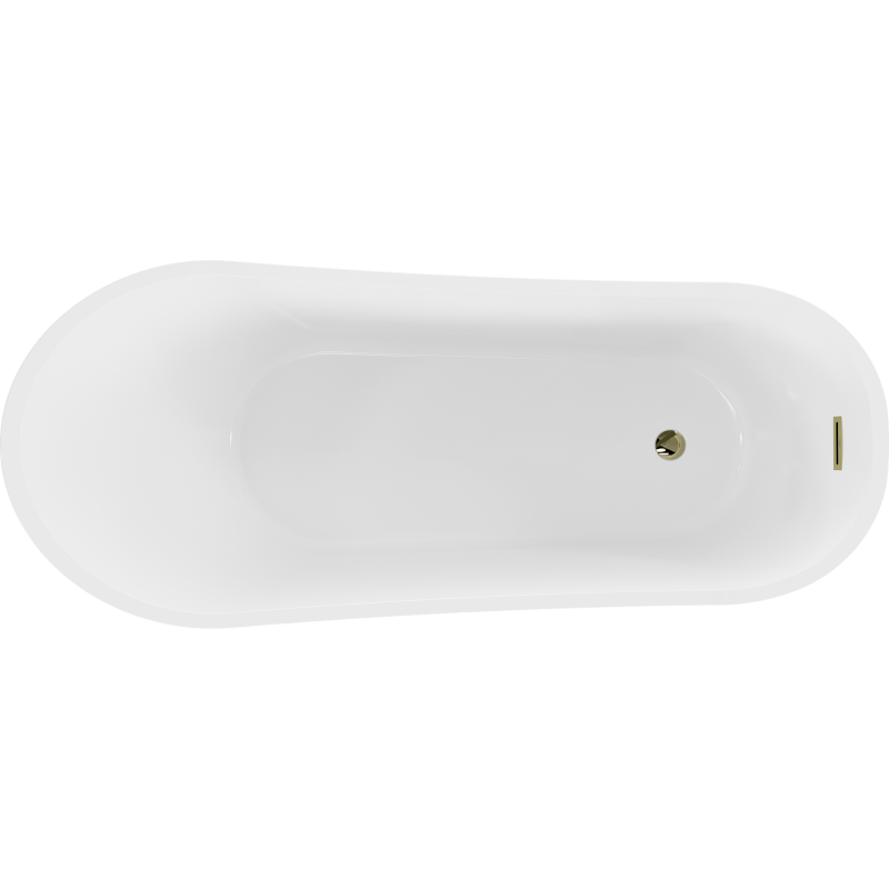 Mexen Alta volně stojící vana 170 x 75 cm, bílá, přepad zlatý - 52141707500-50