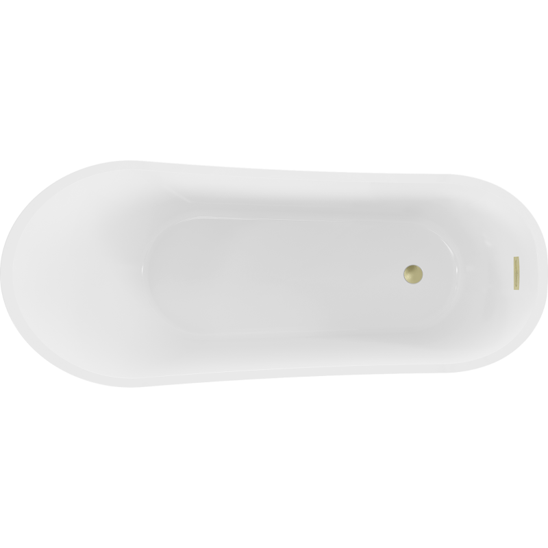Mexen Alta volně stojící vana 170 x 75 cm, bílá, zlatý kartáčovaný přepad - 52141707500-55