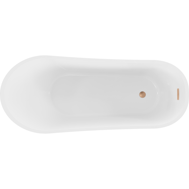 Mexen Alta volně stojící vana 170 x 75 cm, bílá, přepad kartáčovaná měď - 52141707500-65