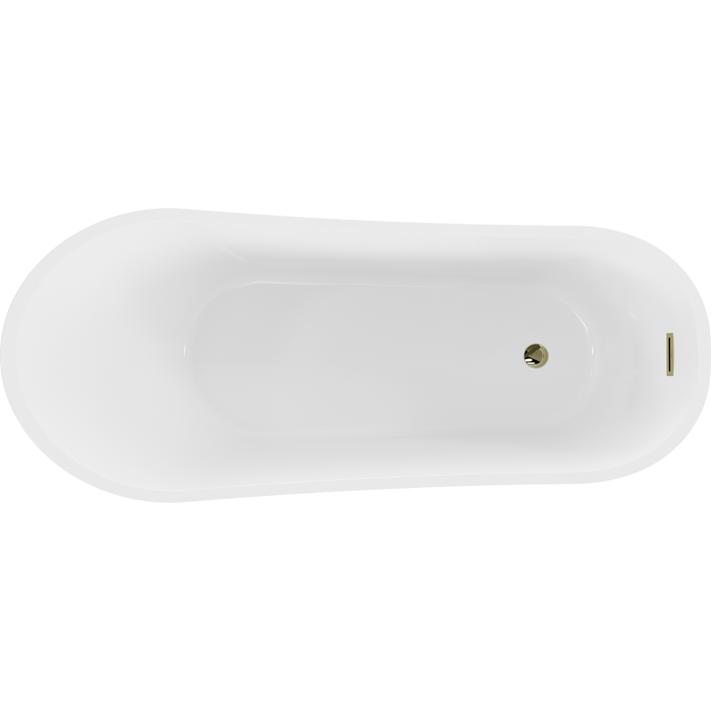 Mexen Alta volně stojící vana 170 x 75 cm, bílá/černá, přepad zlatý - 52141707575-50