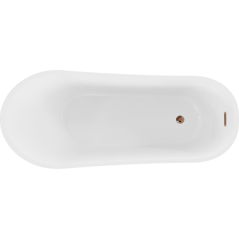 Mexen Alta volně stojící vana 170 x 75 cm, bílá/černá, přeliv růžové zlato - 52141707575-60