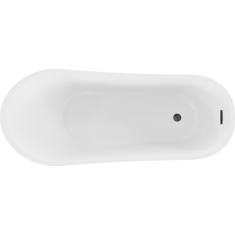 Mexen Alta volně stojící vana 170 x 75 cm, bílá/černá, černý přepad - 52141707575-70