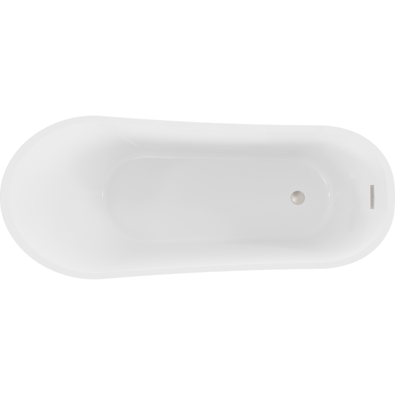 Mexen Alta volně stojící vana 170 x 75 cm, bílá/černá, přepad kartáčovaný nikl - 52141707575-97