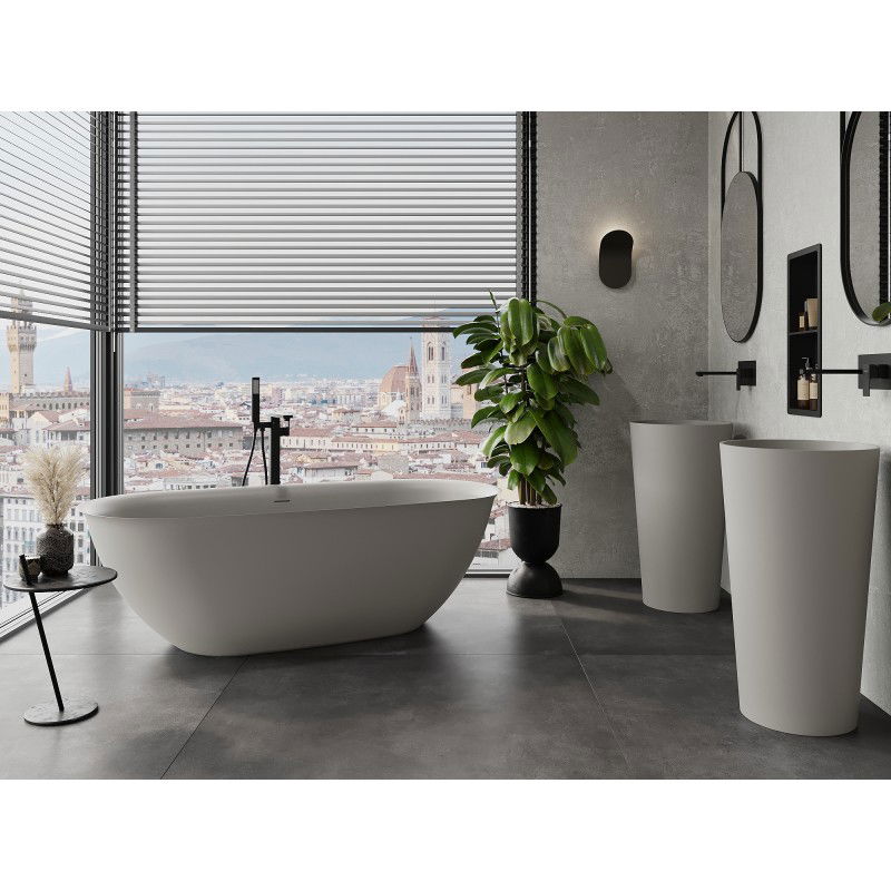 Mexen Siena volně stojící vana z konglomerátu 170 x 80 cm, beton mat - 57291708061