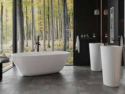 Mexen Como volně stojící vana z konglomerátu 170 x 82 cm, bílý lesk - 57311708210